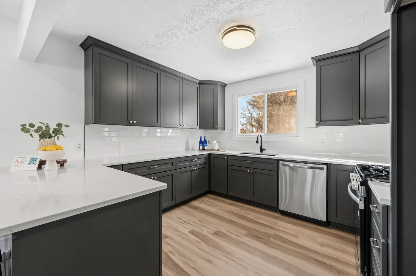 Updated kitchen photographed for a Fairview Park real estate listing